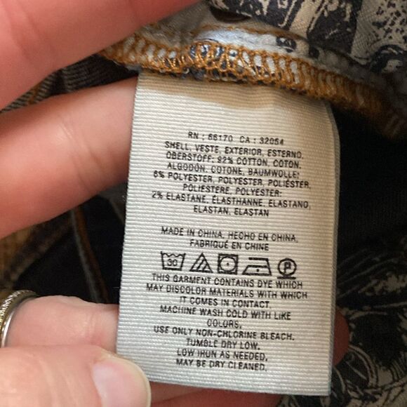 Pilcro & The Letterpress Dark Wash High Rise Button Hem Bootcut Jeans Size 31 - Picture 10 of 11